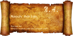 Nasch Adrián névjegykártya